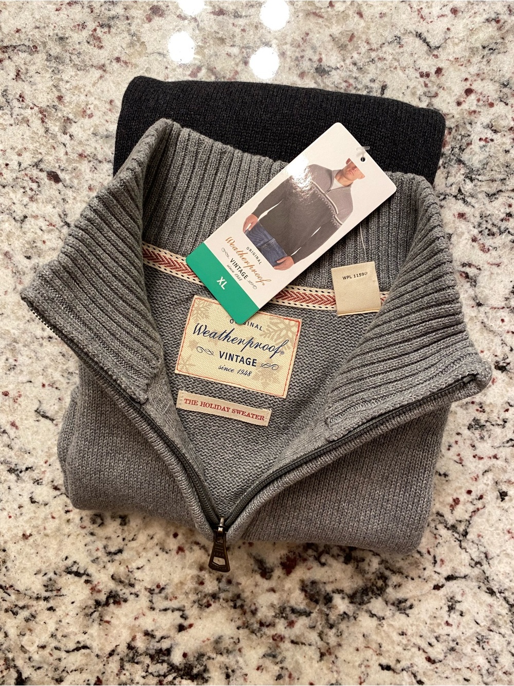 Brand NEW Weatherproof Men's Gray Half-Zip Sweater - XL